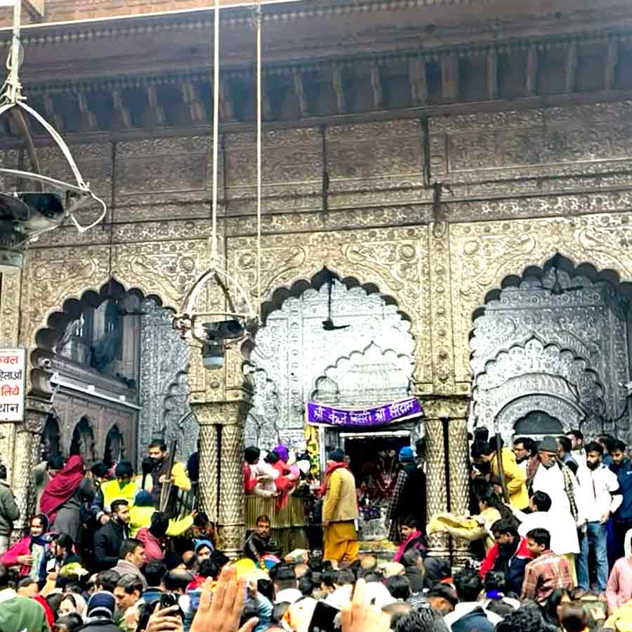During inspection work What is found from Banke Bihari Temple's treasury
