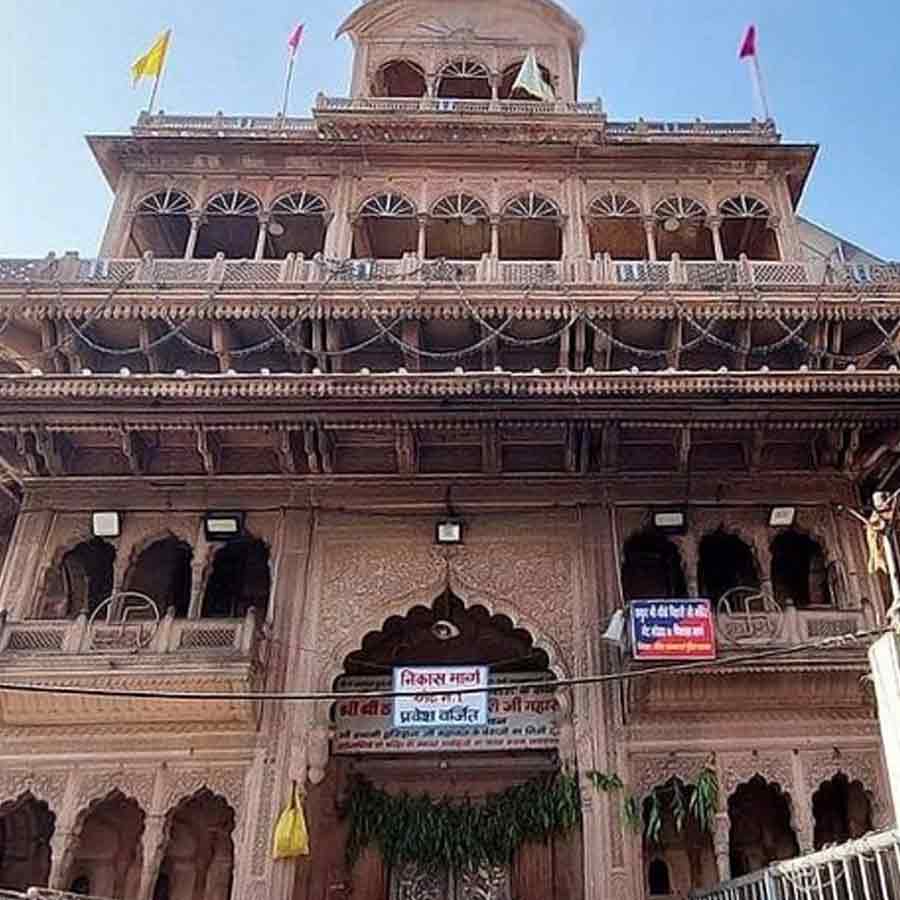 During inspection work What is found from Banke Bihari Temple's treasury