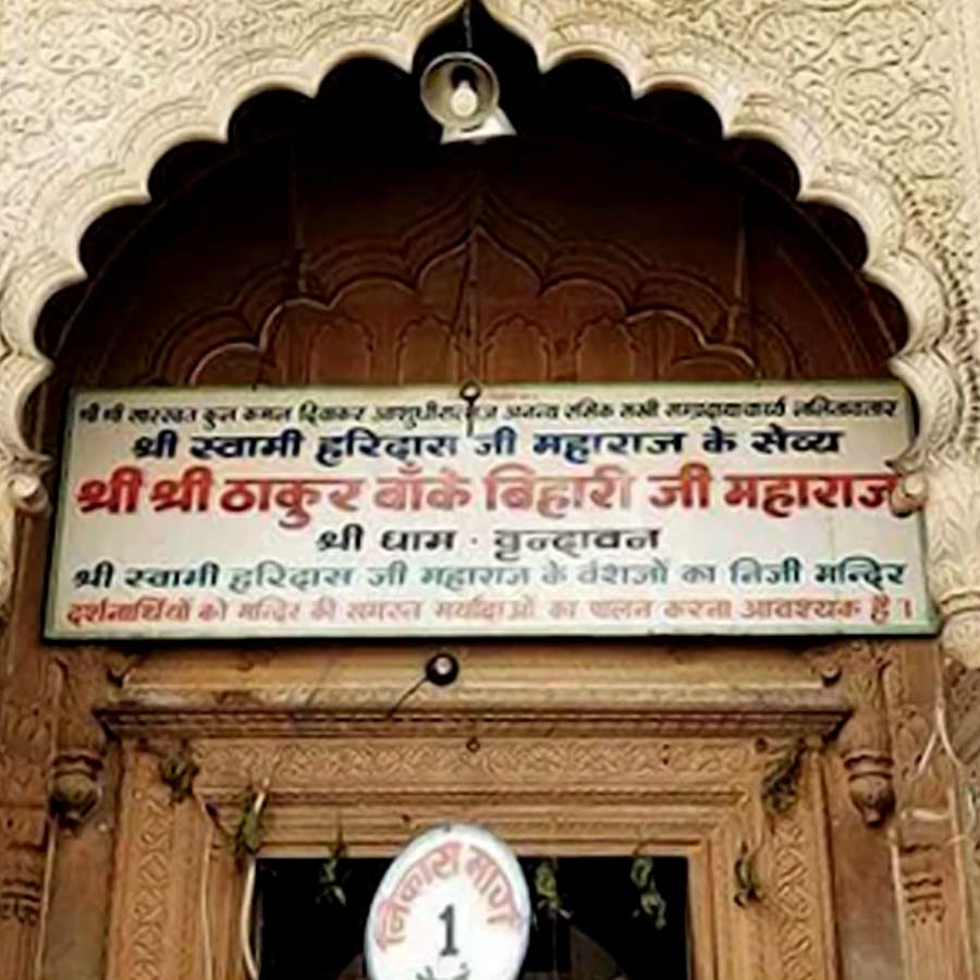 During inspection work What is found from Banke Bihari Temple's treasury