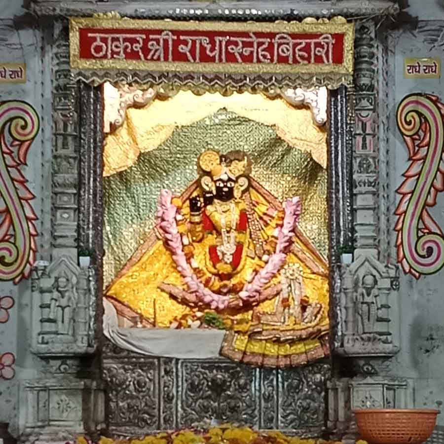 During inspection work What is found from Banke Bihari Temple's treasury