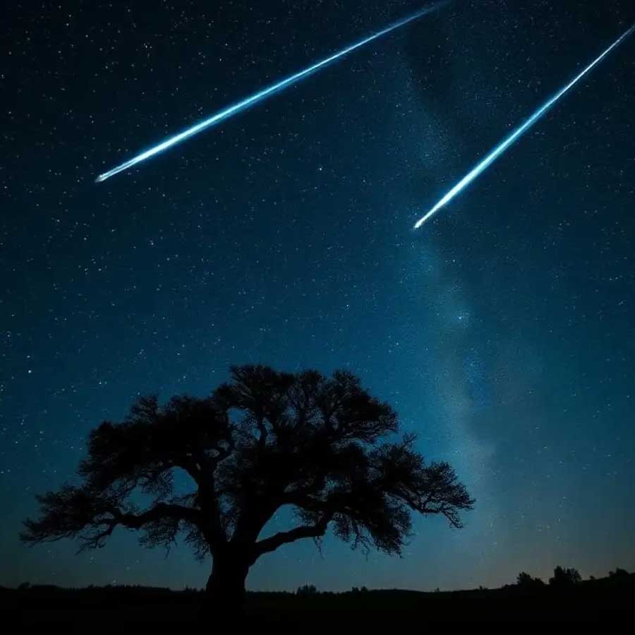 Comet lemmon and swan making closest approach to earth