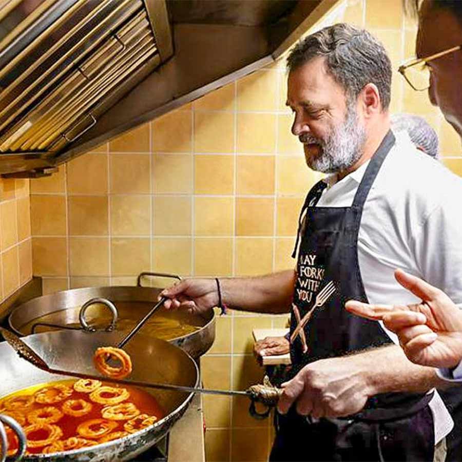 Rahul Gandhi seen Making sweets for Diwali