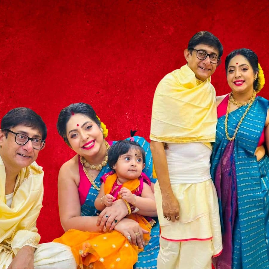 Kanchan Mullick and Sreemoyee Chattoraj Celebrated Kali Puja with Their Daughter Krishvi for the First Time dgtl