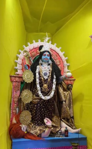 যে কালীর আরাধনা এক সময়ে মূলত ডাকাত ও তান্ত্রিকরা করতেন, সেই শ্মশান কালীর পুজো হয় মণ্ডপের চতুর্থ কক্ষে। 