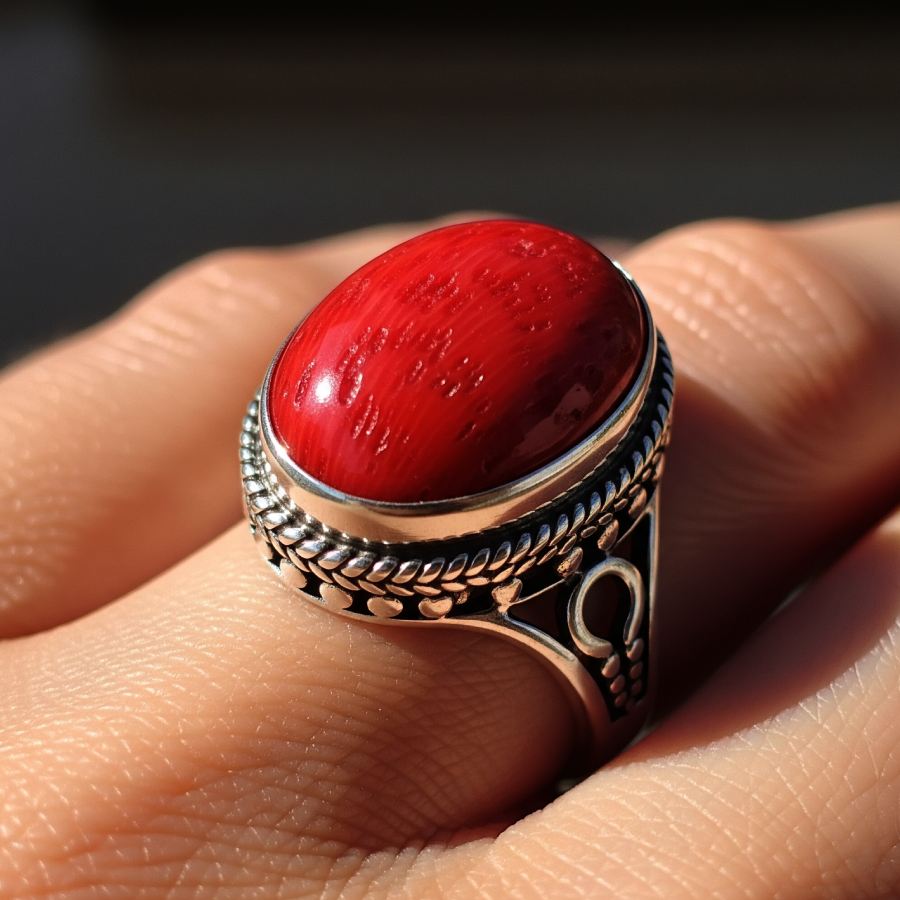 red coral ring