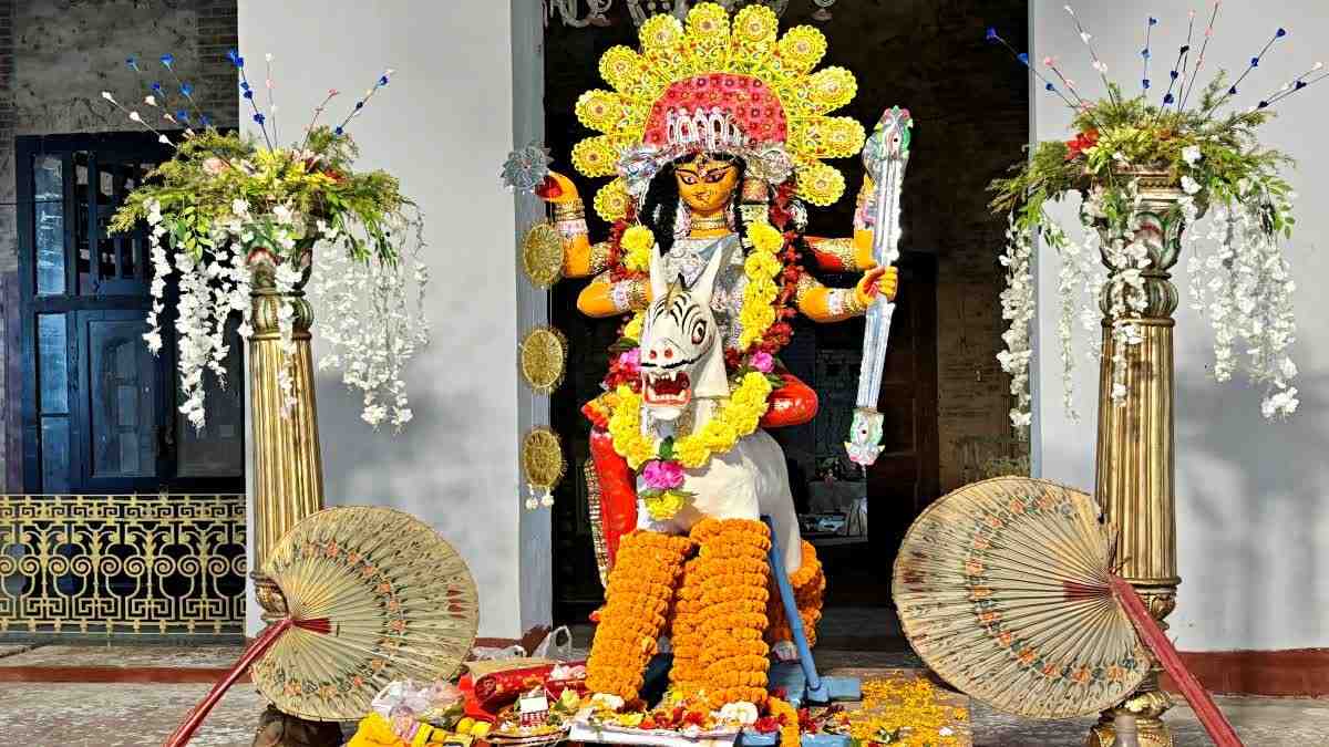 রাজবাড়ির পুজো - ইতিহাসের সাক্ষী: কৃষ্ণনগরের জগদ্ধাত্রী পুজোর মূল ঐতিহ্য শুরু হয়েছিল এখানকার রাজবাড়িতেই। মহারাজা কৃষ্ণচন্দ্র রায়ের প্রতিষ্ঠিত রাজবাড়ির রাজরাজেশ্বরী মাতার পুজো আজও প্রাচীন রীতি মেনে হয়। এখানে দেবীর প্রতিমা সাবেক হলেও এর ঐতিহাসিক গুরুত্ব অপরিসীম।