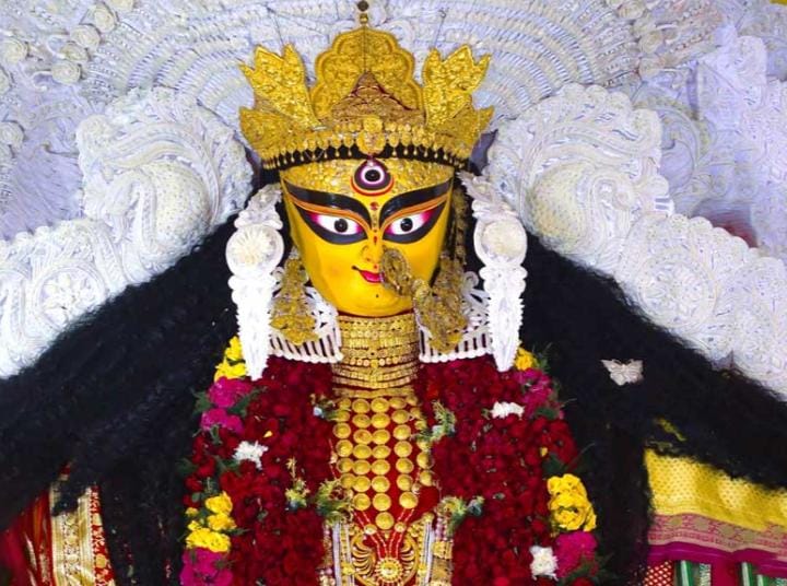 এখানে অন্য কোনও থিমের বাড়বাড়ন্ত নেই, কারণ মানুষের আবেগ জড়ানো এই প্রতিমাটিই এখানকার মূল আকর্ষণ, এটাই আসল থিম। 