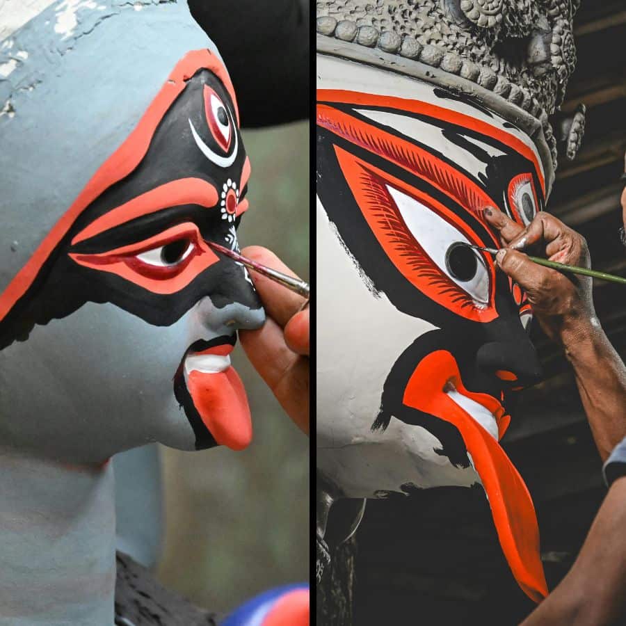 প্রাচীন পদ্ধতিতে হয় কালীর আরাধনা। ঢাকের বাদ্যি আর আরতিতে মুখরিত পরিবেশ— সব মিলিয়ে এক অন্য রকম ছোঁয়া।