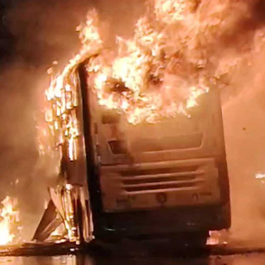 Bus which got fire in Andhra Pradesh, had 16 challans for traffic violations