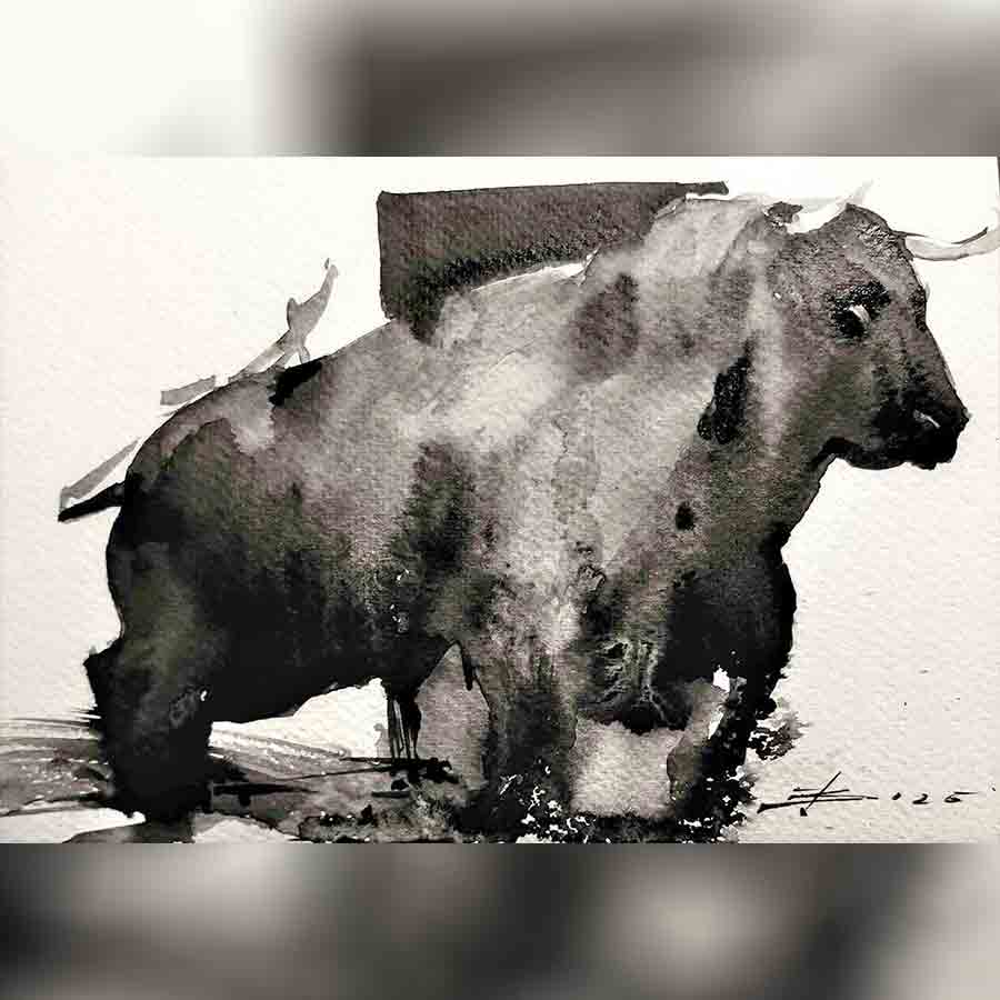 Review of an Art exhibition held at Academy of fine arts on the works of Artist Partha Ghosh