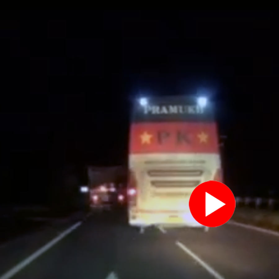 Video of dashcam captures car driver narrowly escaping collision with a truck on Bengaluru-Hyderabad Highway dgtl