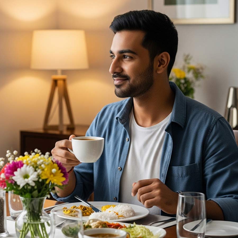 One should avoid drinking cappuccino right after a heavy meal to help proper digestion