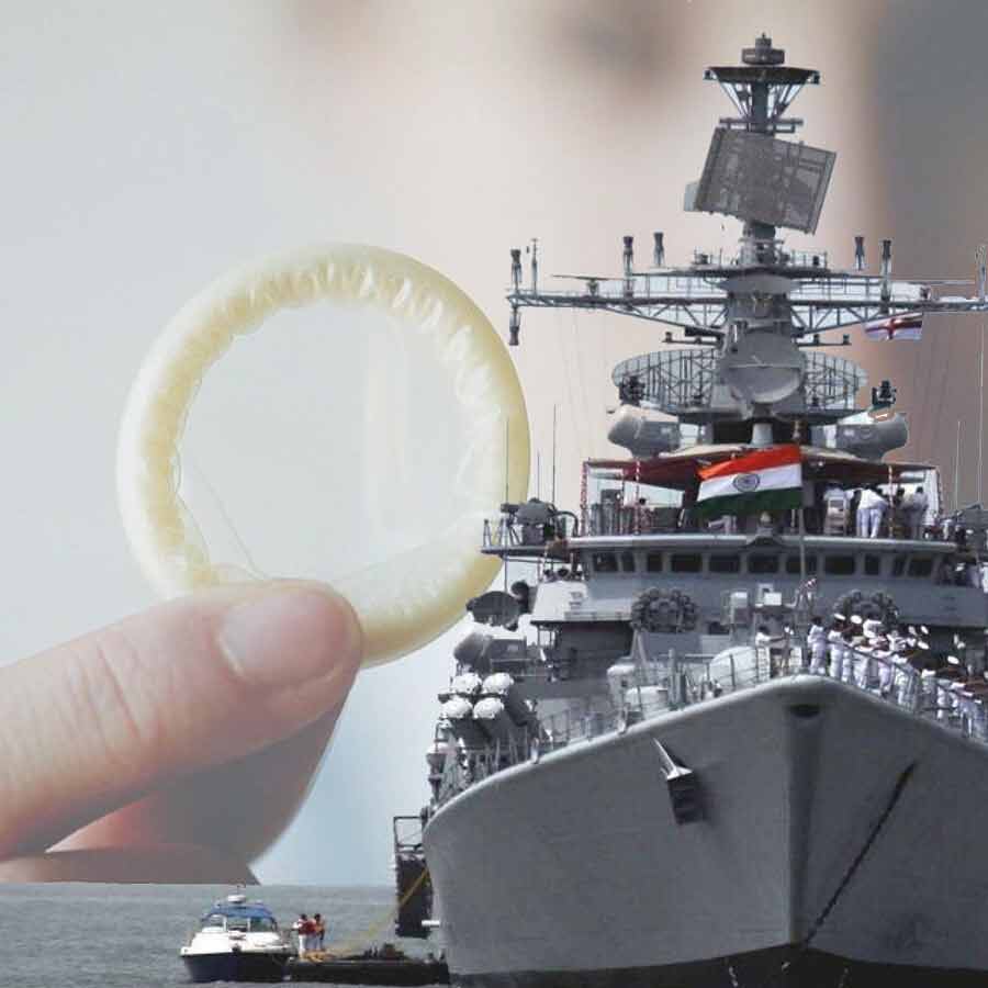 The Indian Navy used condoms to cover water mine