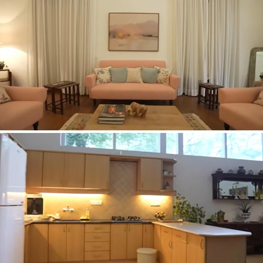 ডায়নার বাড়ির দোতলা এবং নীচের রান্নাঘর।