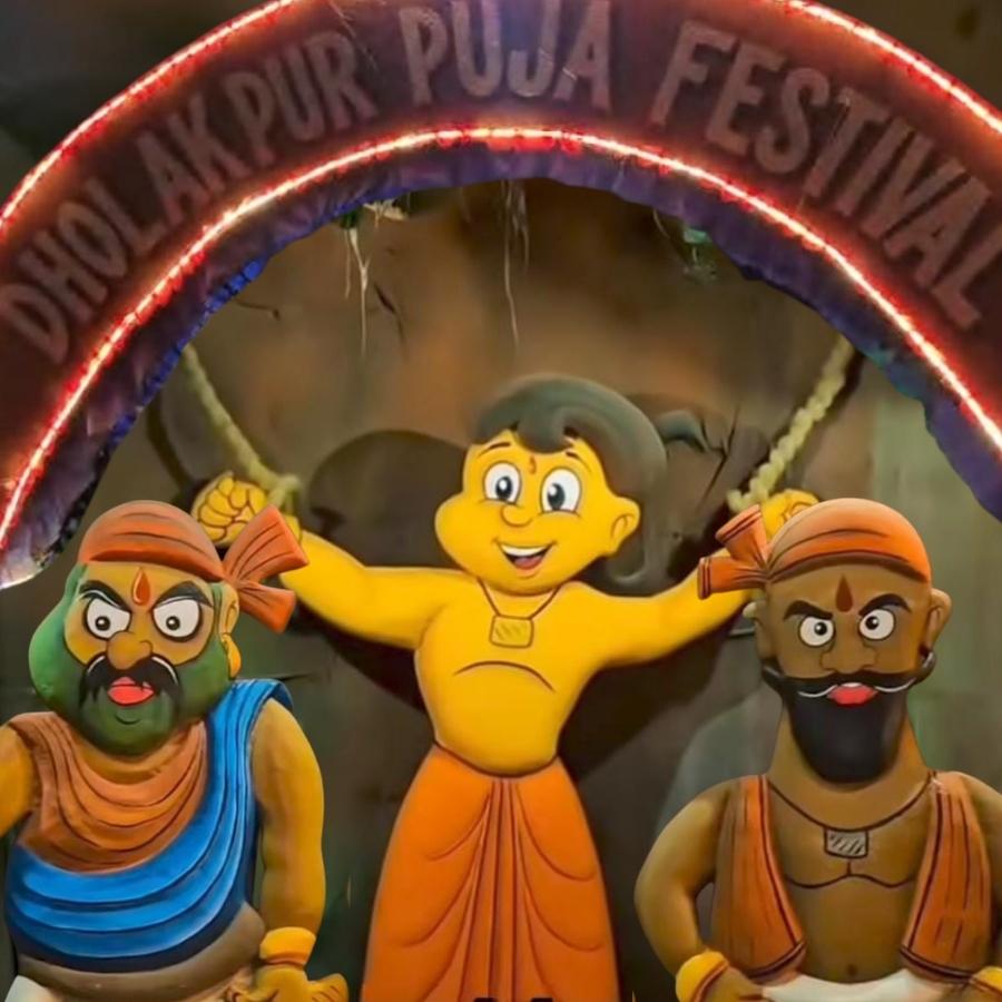 Sutragarh sahapara jagaddhatri puja 2025 chhota bheem theme dholakpur puja festival dgtl