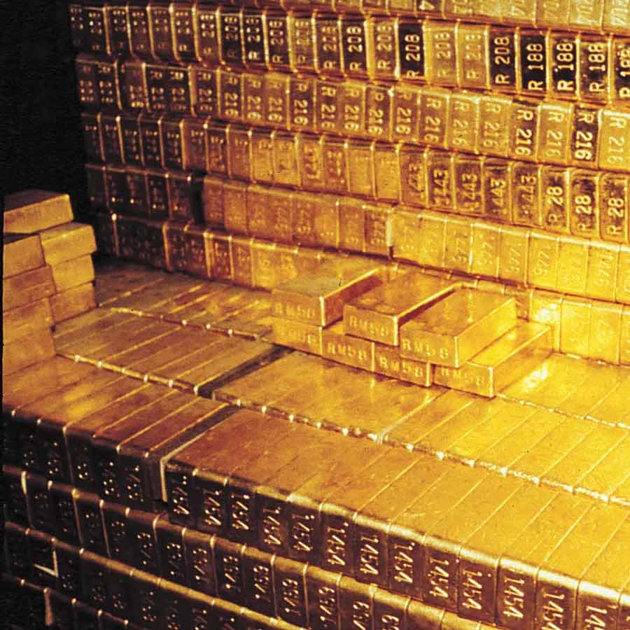 Most gold reserves in the ground