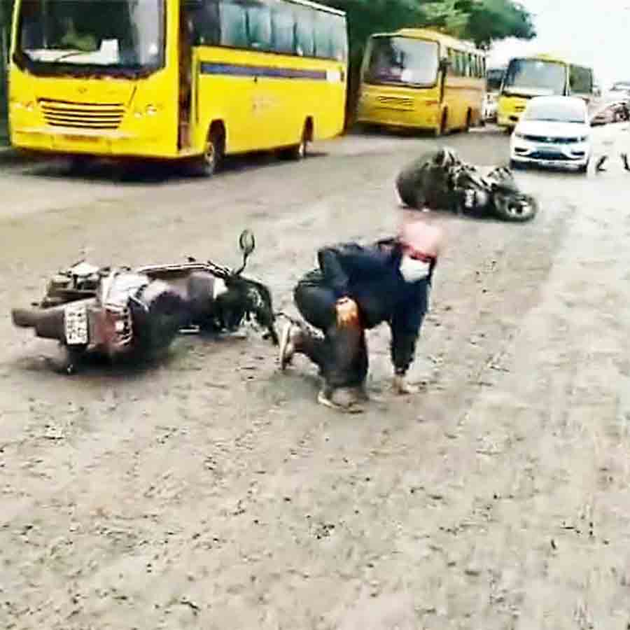 road conditions in Newtown were such that multiple road accidents occurred