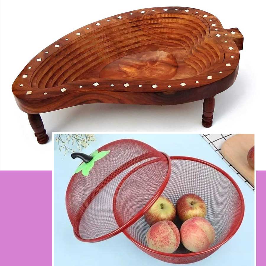 ফলের মতোই দেখতে ফল রাখার পাত্র।