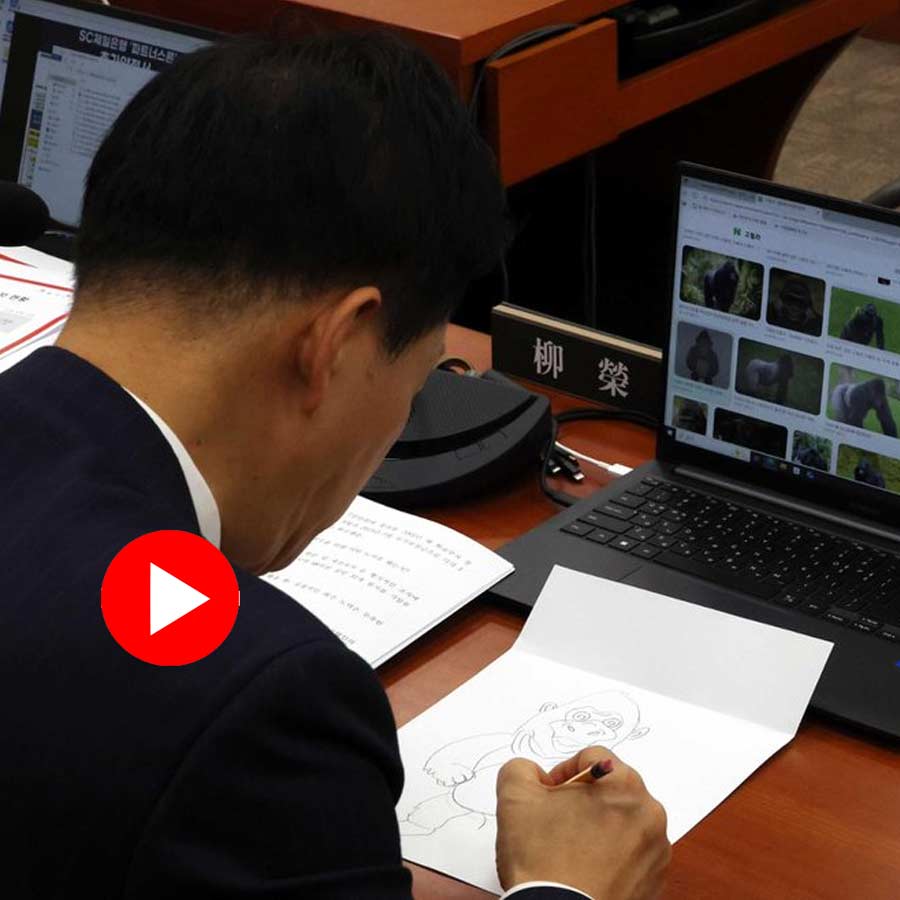 Video of South Korean lawmaker apologizing after being caught doodling Gorilla during parliamentary meeting goes viral dgtl