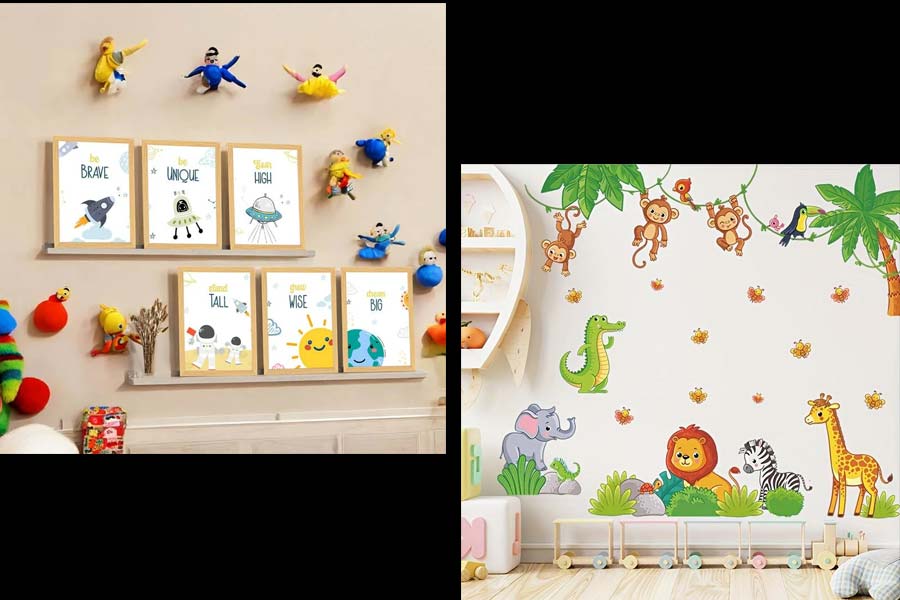 ছোটদের ঘরের দেওয়াল সাজানো যায় এই ভাবেও।