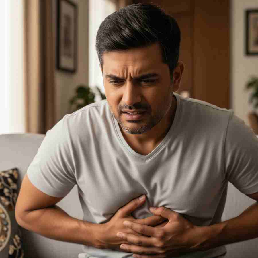 লিভারে চর্বি জমার প্রাথমিক লক্ষণ হতে পারে ডান পাঁজরের নীচে ব্যথা।