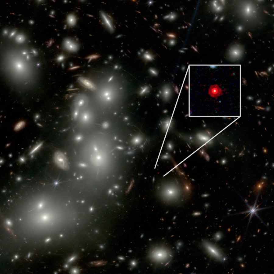 নাসার ‘জেম্‌স ওয়েব স্পেস টেলিস্কোপে’ ধরা পড়েছে লাল রঙের ‘কিউএসও১’।