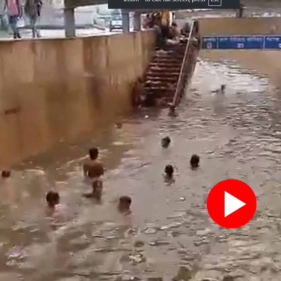 Video of children seen swimming in waterlogged Gurugram underpass subway dgtl