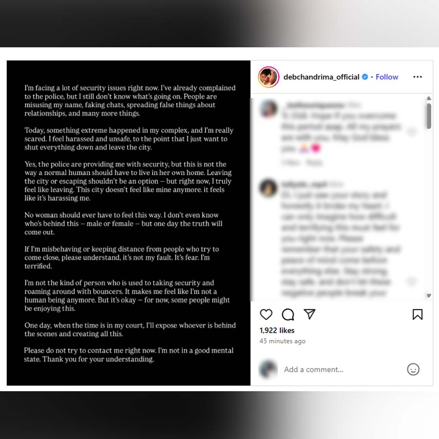 এই পোস্টেই যাবতীয় বক্তব্য জানিয়েছেন দেবচন্দ্রিমা সিংহ রায়।