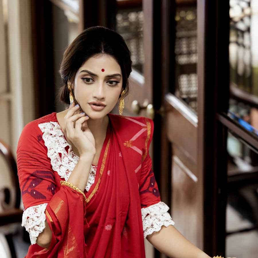 Actress Nusrat Jahan decked up for special photoshoot and shares how her durgapuja has evolved after becoming mother dgtl