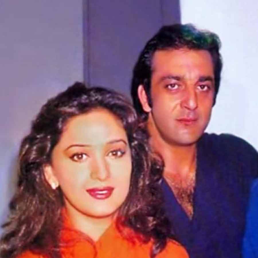 Madhuri Dixit with Sanjay Dutt