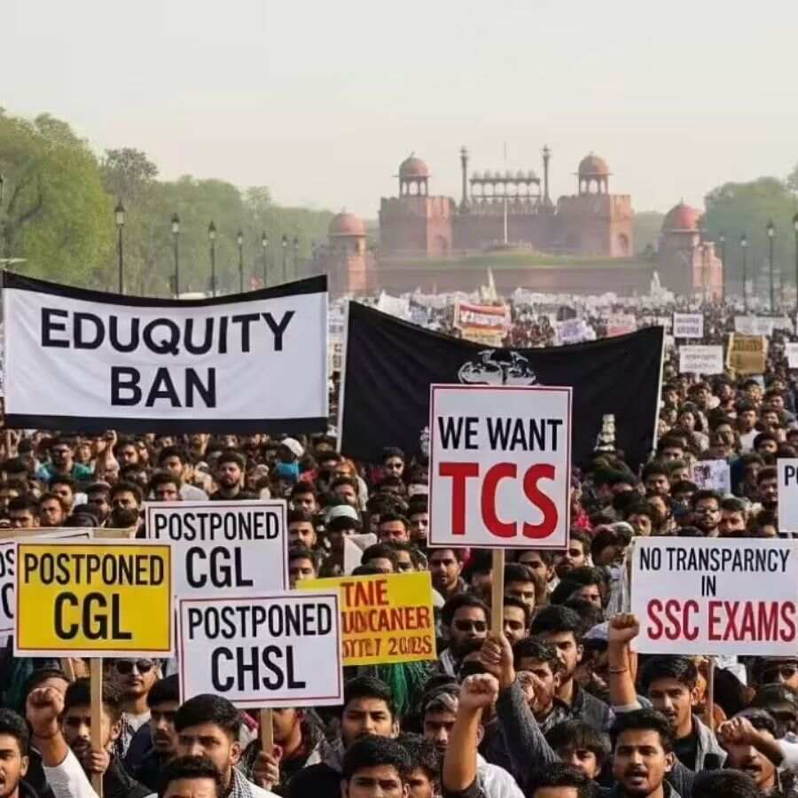 SSC Aspirants protest in Delhi over SSC exam 'mismanagement' on August '25. 