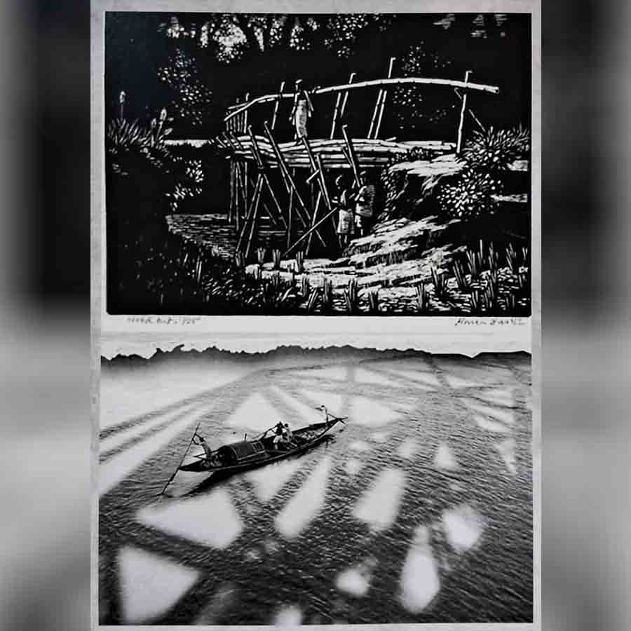 A famous Durga Puja Committe of  South Kolkata using wood cutting srtistry as their Durga Puja 2025 theme