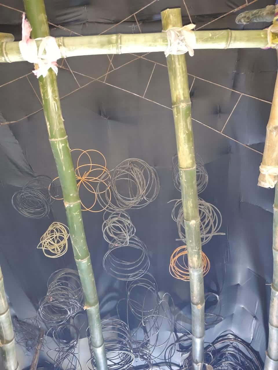 প্যান্ডেলের ভেতর দিয়ে যেন টেলিফোনের সেই তারগুলি বুনে দিয়েছে মায়ার জাল, যার ভেতরে বাস করছে সবার নিত্য দিনের গল্প।