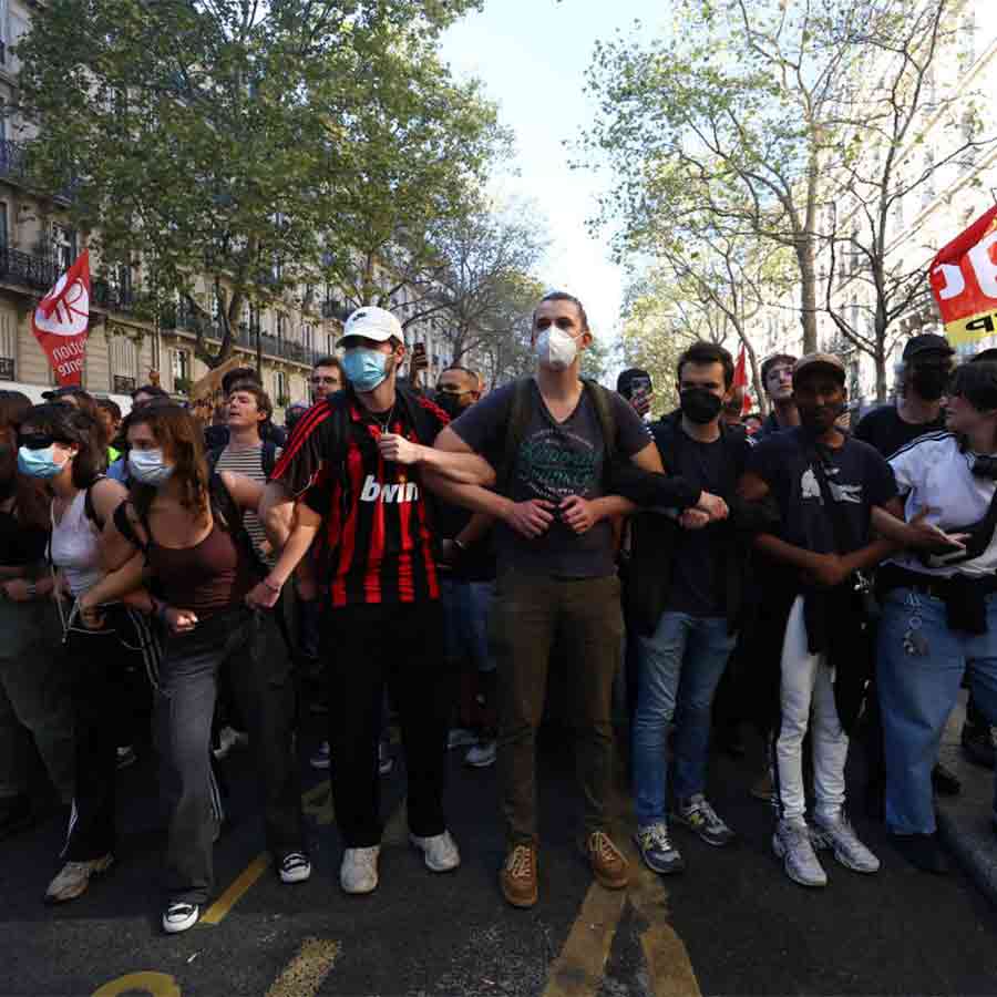 Protests broke out again in France