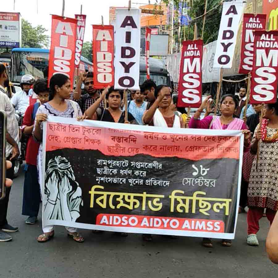 SUCI's student union on protest against student murder at Birbhum