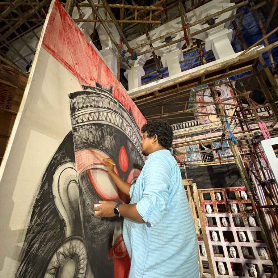 Durga Puja 2025 Pandal theme of Badamtala Ashar Sangha in Kalighat dgtl