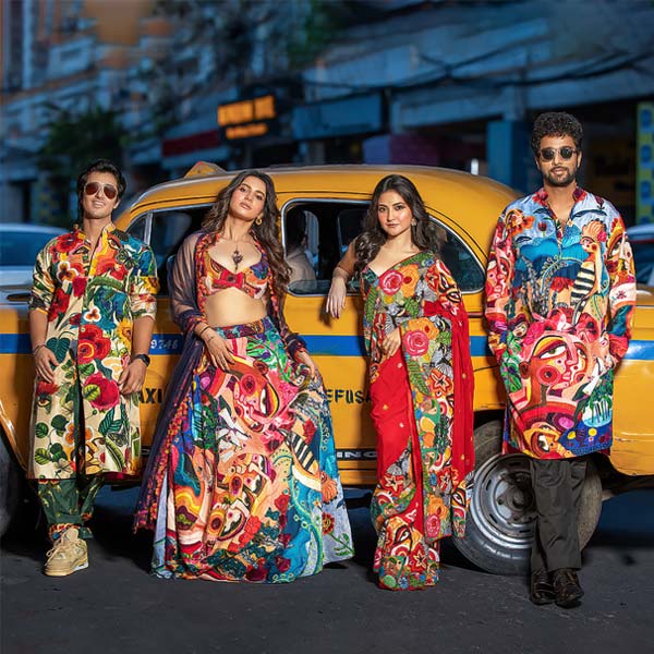 Tollywood actor Aryann Bhowmick, Soumya Mukherjee, Angana Roy and Aiswarya Sen joined for a special Durga Puja photoshoot