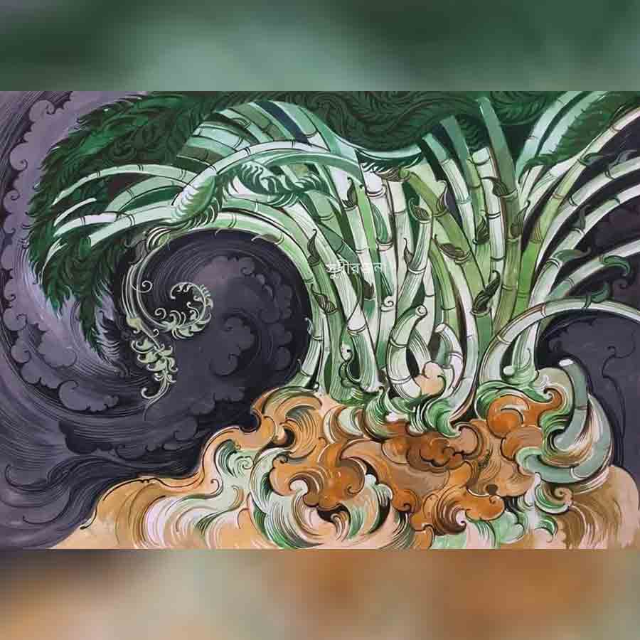 Review of an art exhibition held at Maya Art Space o the works of artist Sudhir Ranjan Mukherjee