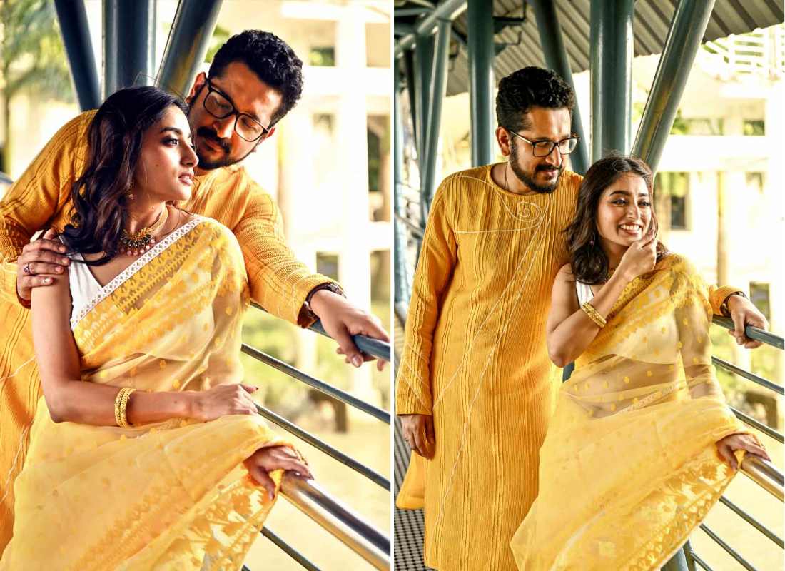 Parambrata Chatterjee and Ishaa Saha decked up for Durga Puja fashion shoot
