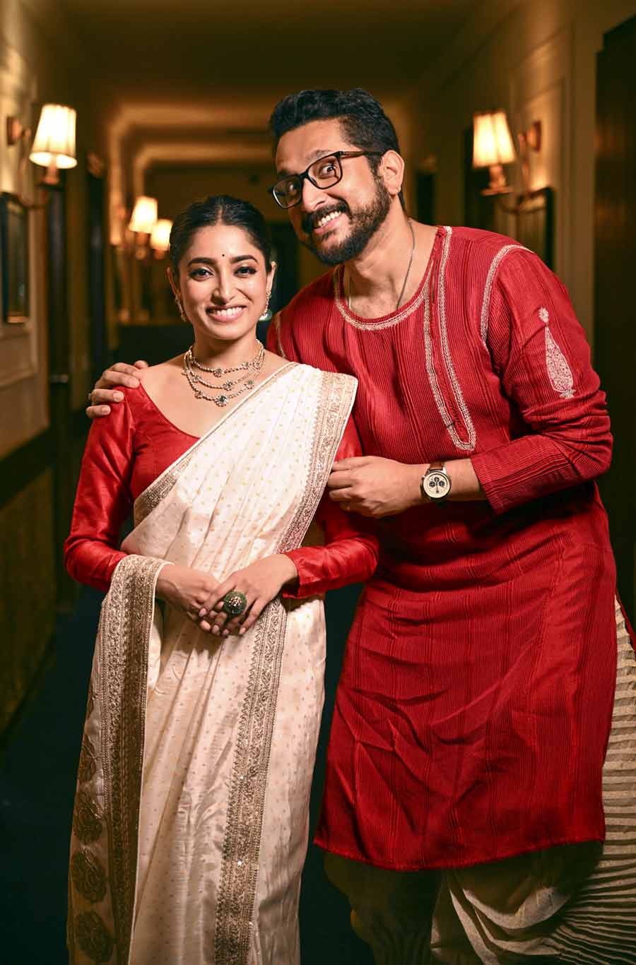 Parambrata Chatterjee and Ishaa Saha decked up for Durga Puja fashion shoot