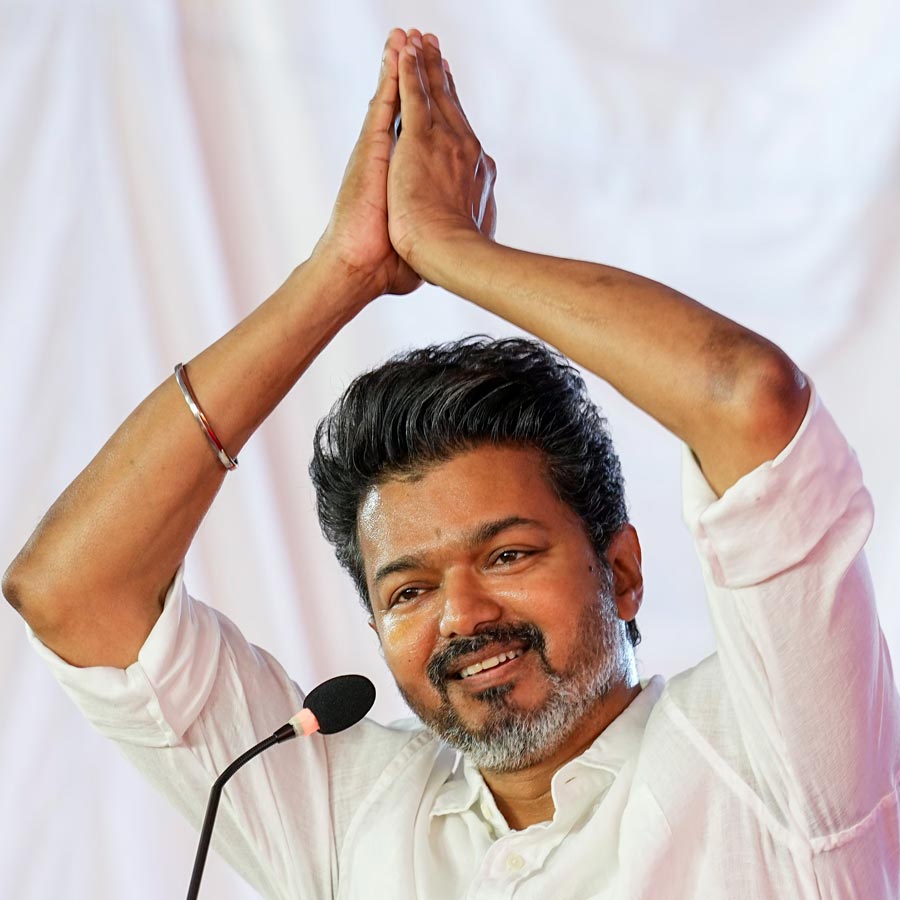 Tamizhaga Vettri Kazhagam chief Vijay praised Liberation Tigers of Tamil Eelam late chief Velupillai Prabhakaran in a meeting