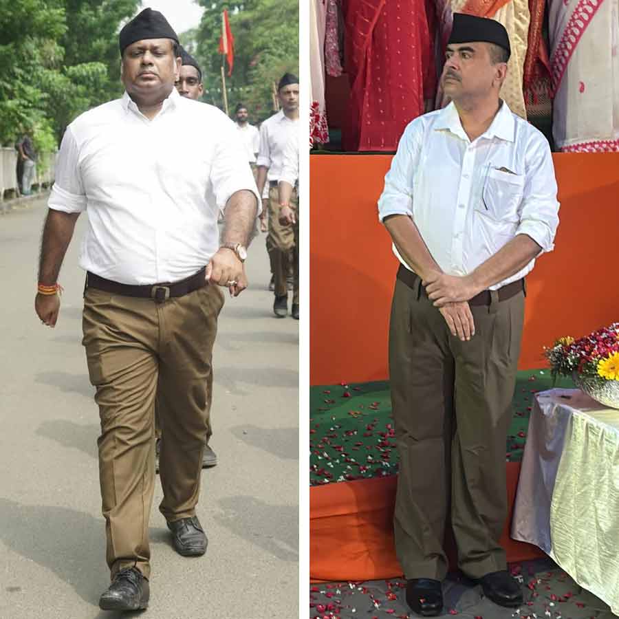 RSS organises most important gathering of centenary on Mahalaya in Bengal, Sukanta and Suvendu also seen in full uniform