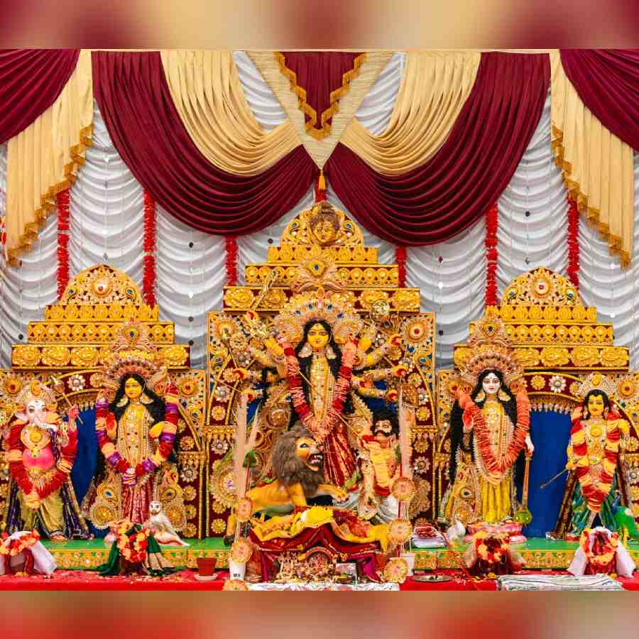 Durga Puja 2025 preparation at a county of Midlands, England