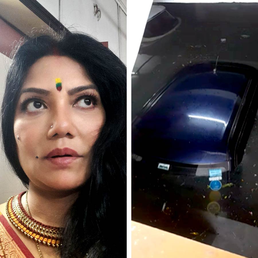 Actress Dolon roy is upset as her car got drowned due to heavy rainfall dgtl
