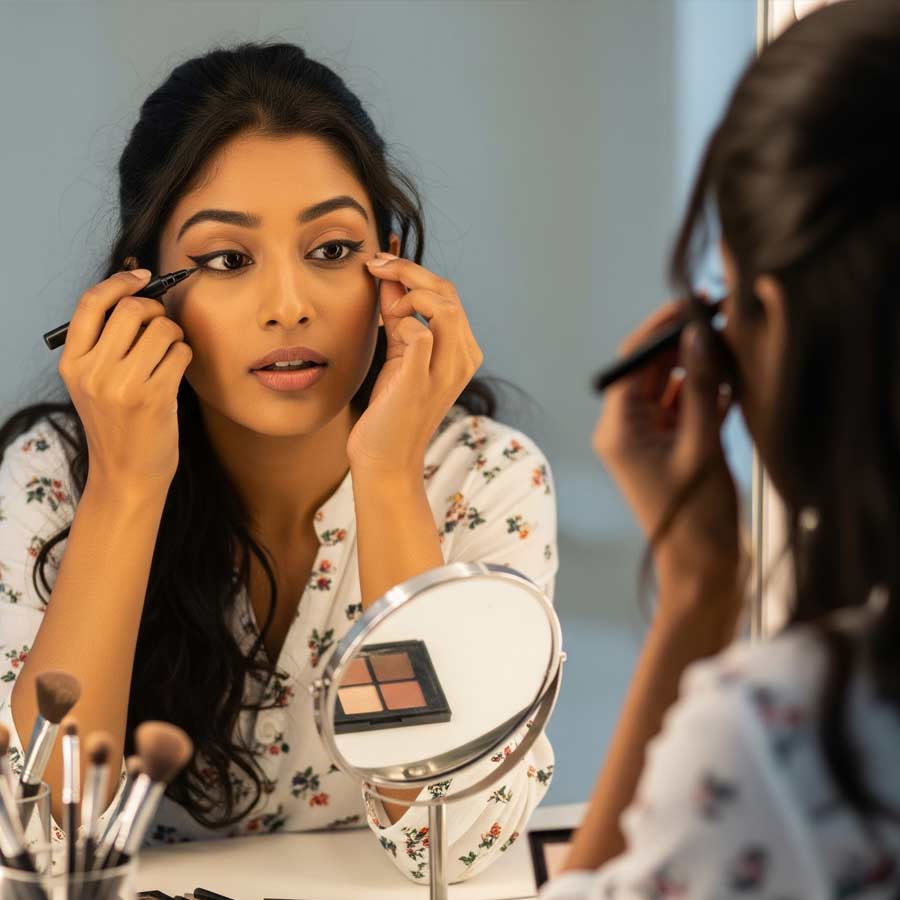 How to do sumdge-free eye makeup for Durga Puja