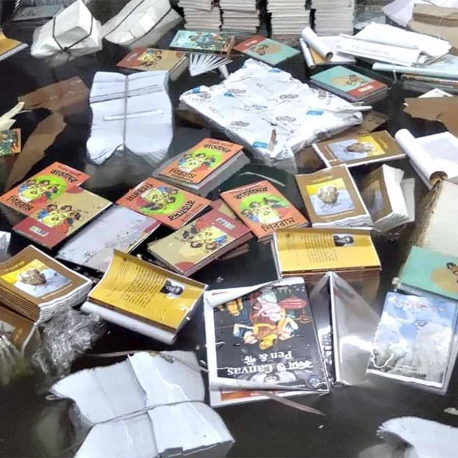 Bookstores on College Street suffered heavy damage due to rain