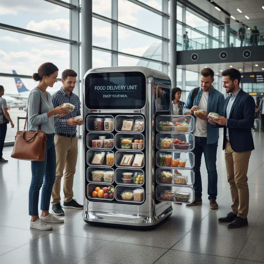 A Robot is serving food to the passengers of Hyderabad airport making it a first of its kind in indian airport service dgtl