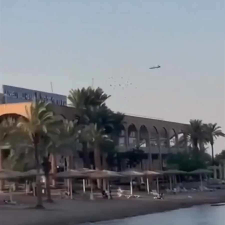 ড্রোন হামলার মুহূর্ত।