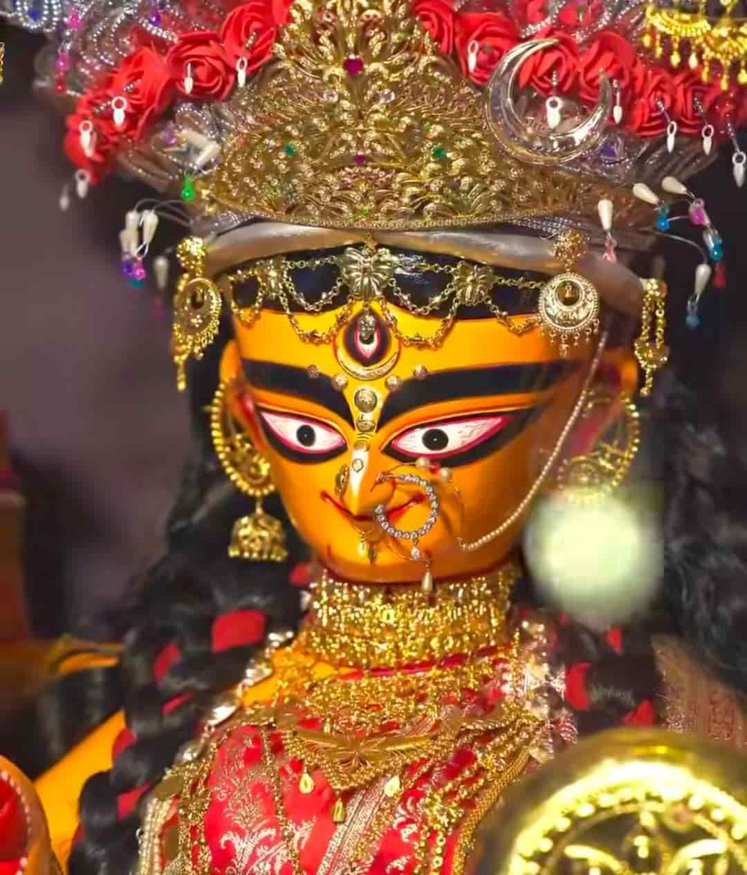 দেবী যেন এখানে রাজ রাজেশ্বরী! তাঁর রূপ দেখলে বারংবার মুগ্ধ হতে হয়। 