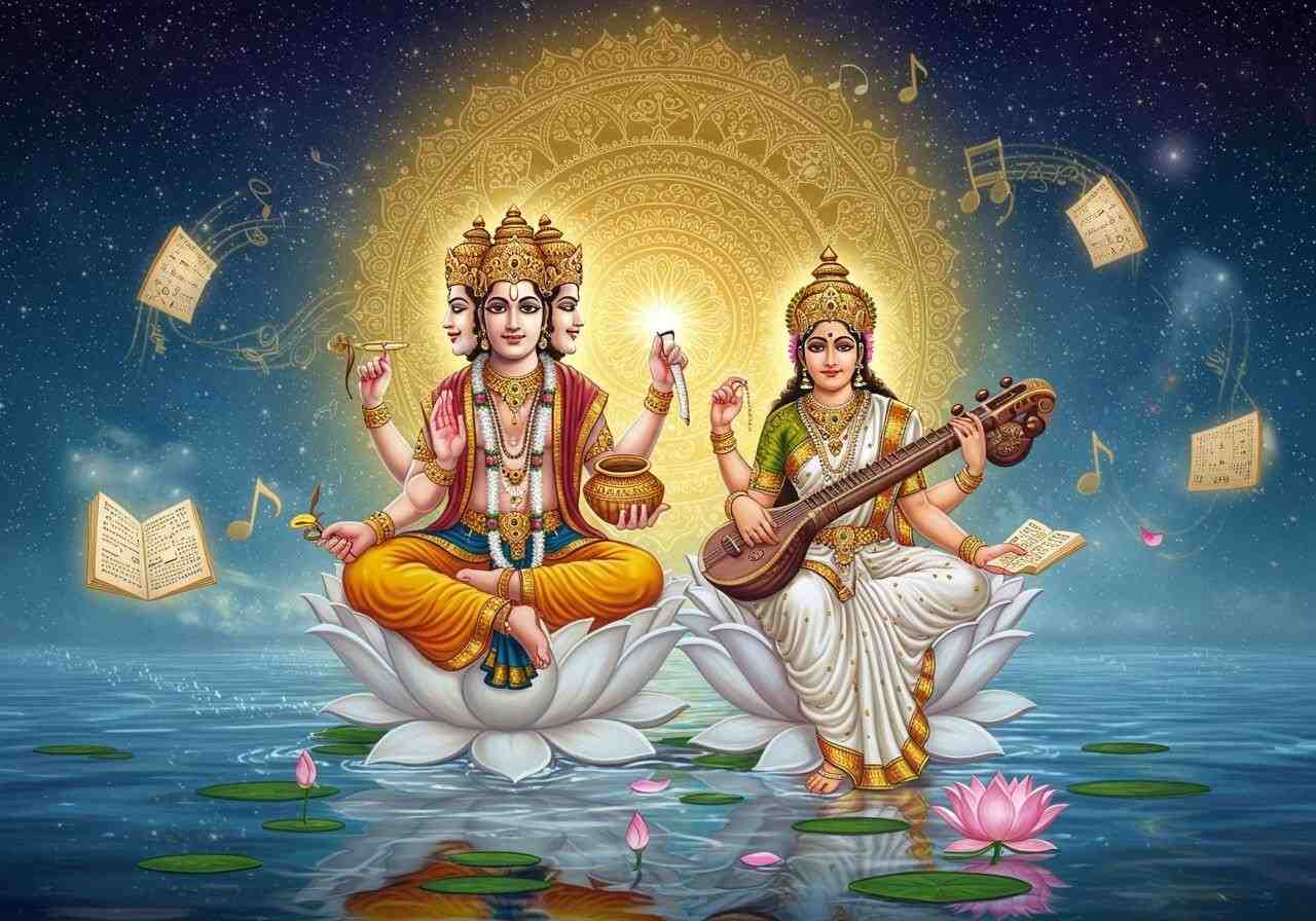 কামুকতার থেকে ঊর্ধ্বে জ্ঞান: পৌরাণিক মতে, সরস্বতীকে সৃষ্টির দেবতা ব্রহ্মার স্ত্রী হিসাবেও দেখা হয়। হাঁস প্রায়শই ব্রহ্মার বাহনও বটে। একটি মত অনুসারে, ব্রহ্মার অহংকার দূর করতে সরস্বতী হাঁসকে বাহন হিসাবে গ্রহণ করেন। আবার অন্য মতে, ব্রহ্মার সৃষ্টির কাজে তাঁর শক্তি (সরস্বতী) যখন সক্রিয় হন, তখন তাঁর বাহন হংস জ্ঞান বহন করে নিয়ে যায়। এই সম্পর্ক জাগতিক কামুকতা থেকে ঊর্ধ্বে জ্ঞানের সম্পর্ককে প্রতিষ্ঠা করে।